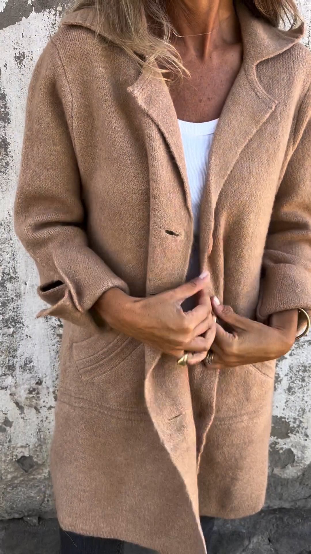 Long knit coat for women | Ada -12