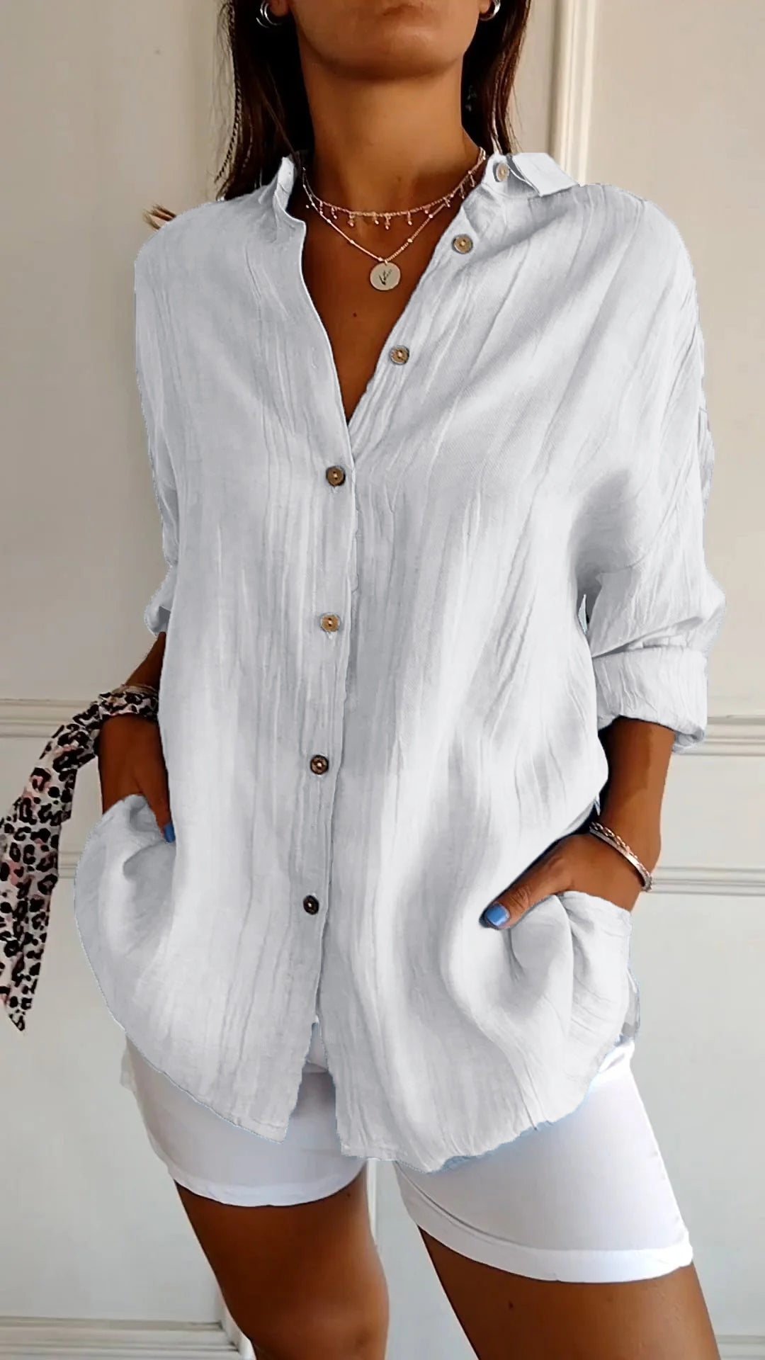 Elegant oversized everyday blouse for women | Emily -13