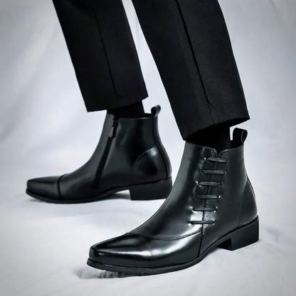 Classic leather everyday dress boots for men | Samuel Thatcher -11