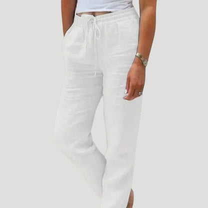 Lightweight drawstring summer trousers for women | Eleni