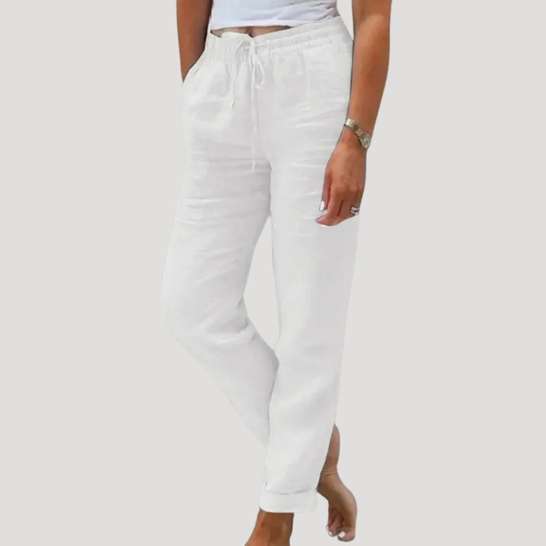 Lightweight drawstring summer trousers for women | Eleni