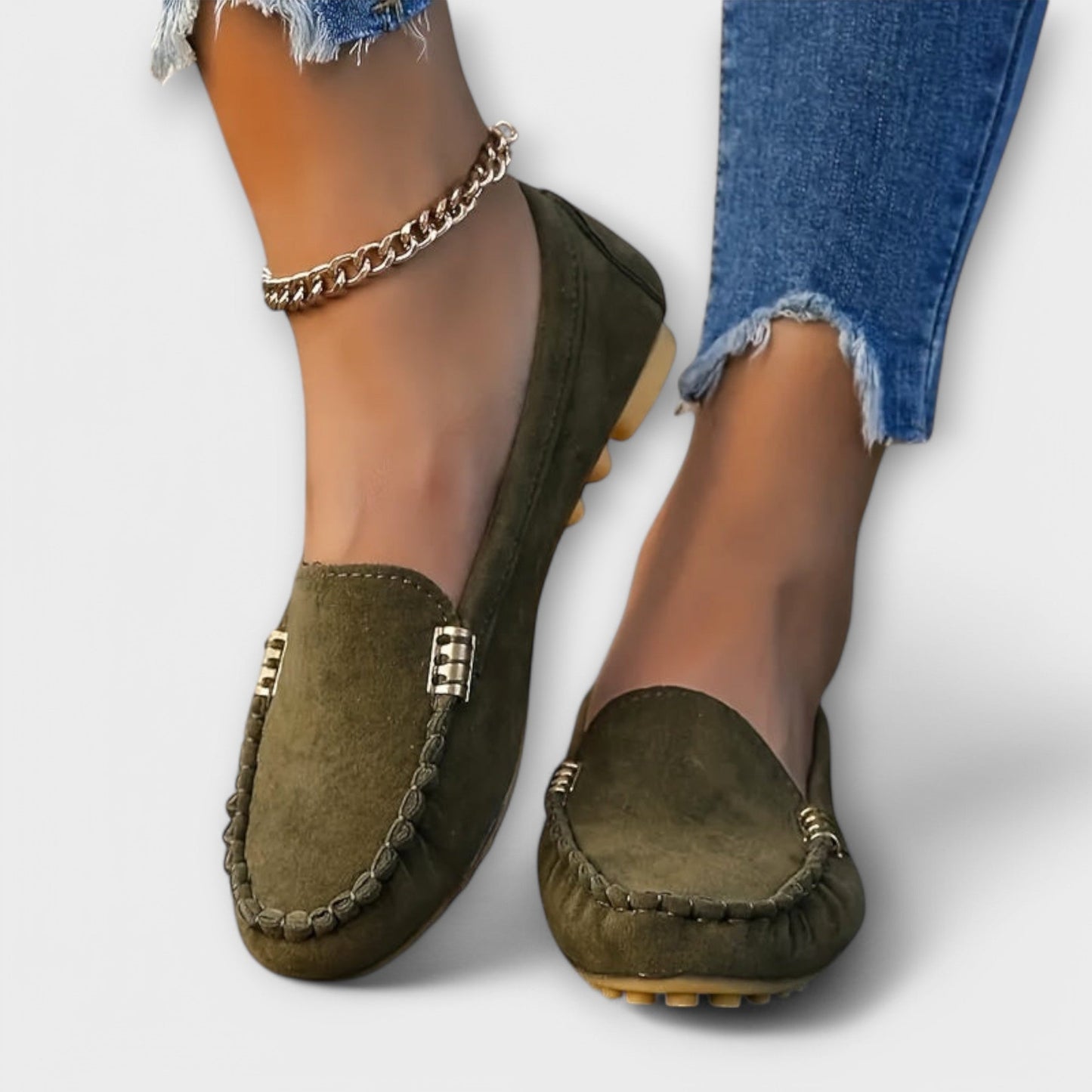 Slip-on moccasin loafers with refined detailing for women | Bianca