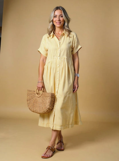 Aurelle fashionable striped shirt dress for women
