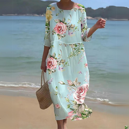 Elegant tummy-covering dress for women | Elara -7