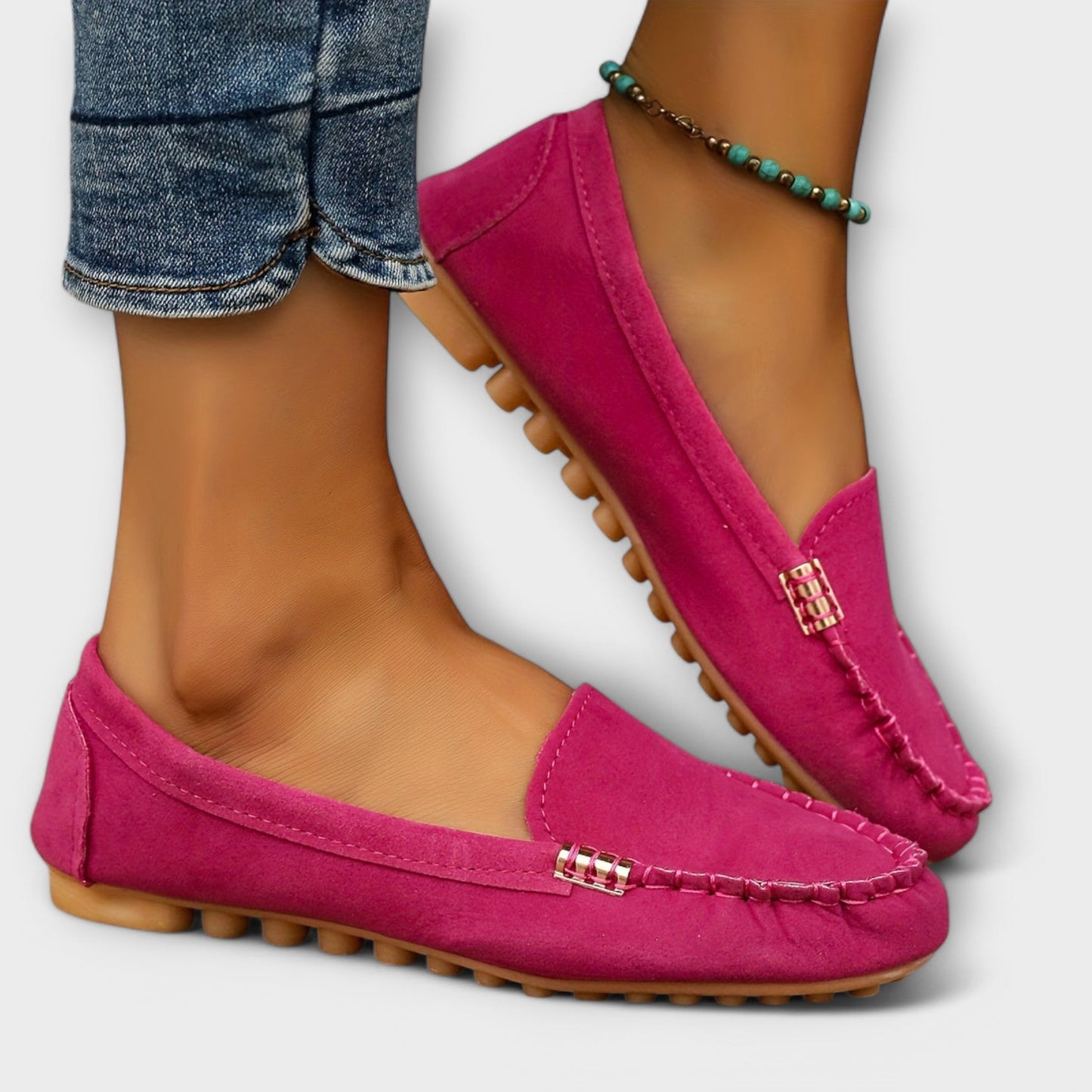 Slip-on moccasin loafers with refined detailing for women | Bianca