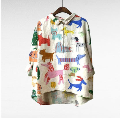 Artistic button-up shirt with relaxed silhouette for women | Audrey