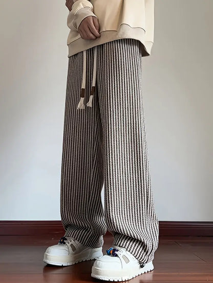 Baggy ribbed drawstring sweatpants piece for men | Calder -2