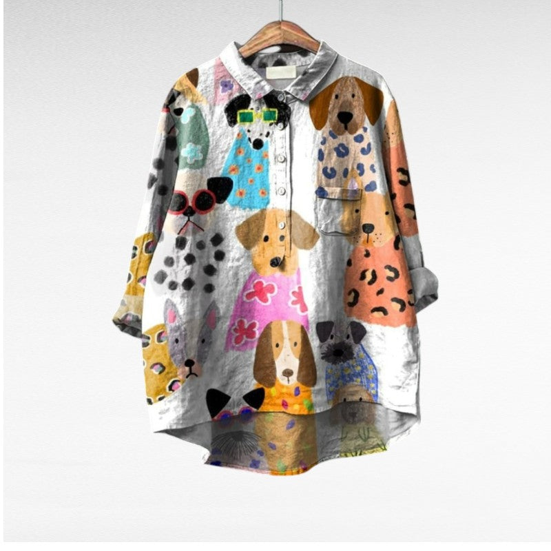 Artistic button-up shirt with relaxed silhouette for women | Audrey