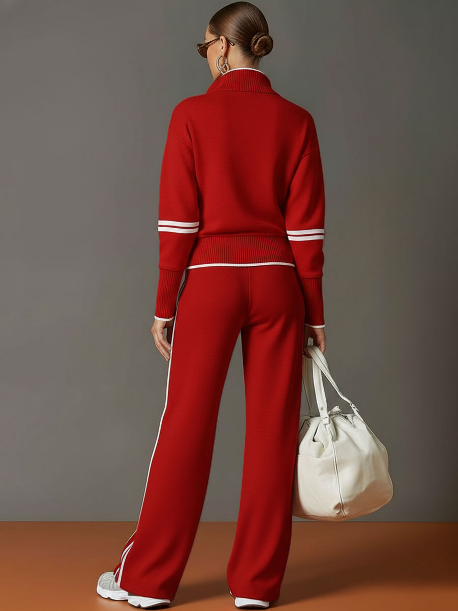 Sport-luxe half-zip co-ord set for women | Zerina -10
