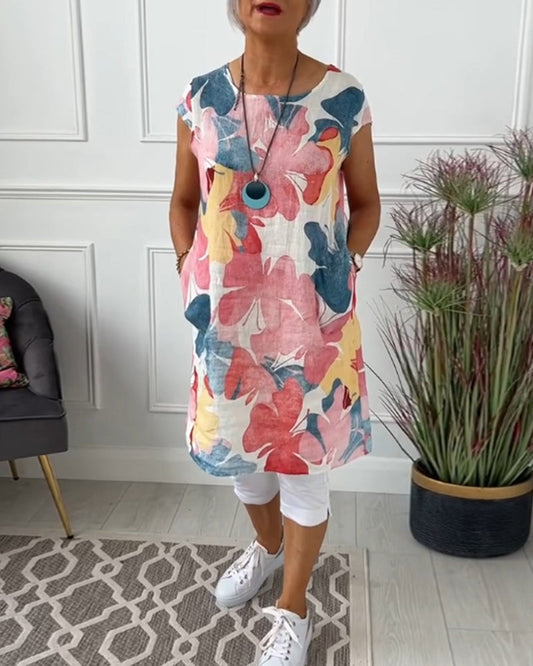 Casual relaxed floral everyday dress for women | Ingrid -1