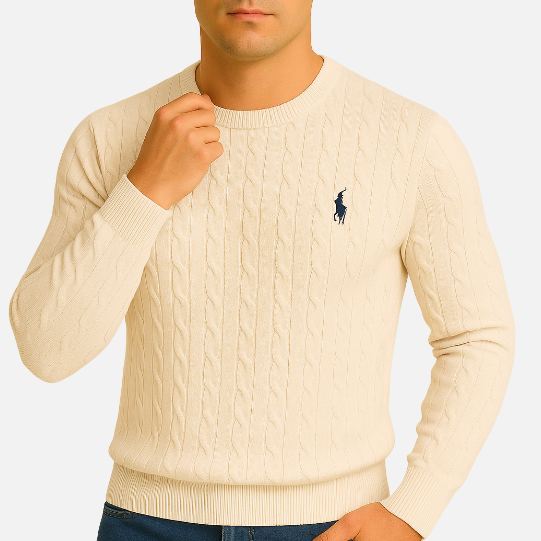 Classic cable-knit pullover everyday jumper for men -6