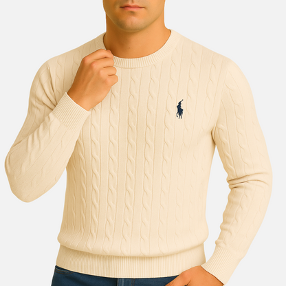 Classic cable-knit pullover everyday jumper for men -6