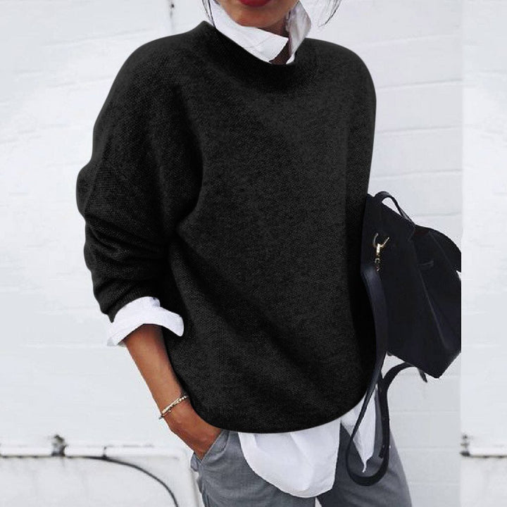 Classic round-neck jumper for women | Mirella -4