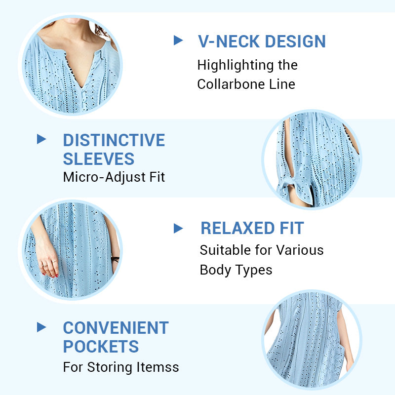 Elegant flowing V-neck dress for women -5