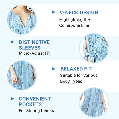 Elegant flowing V-neck dress for women -5