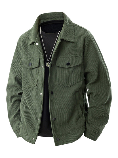 Corduroy snap front jacket for men | Rowan -7