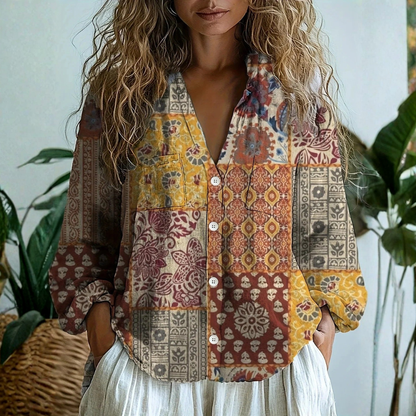 Bohemian vintage blouse for women -5