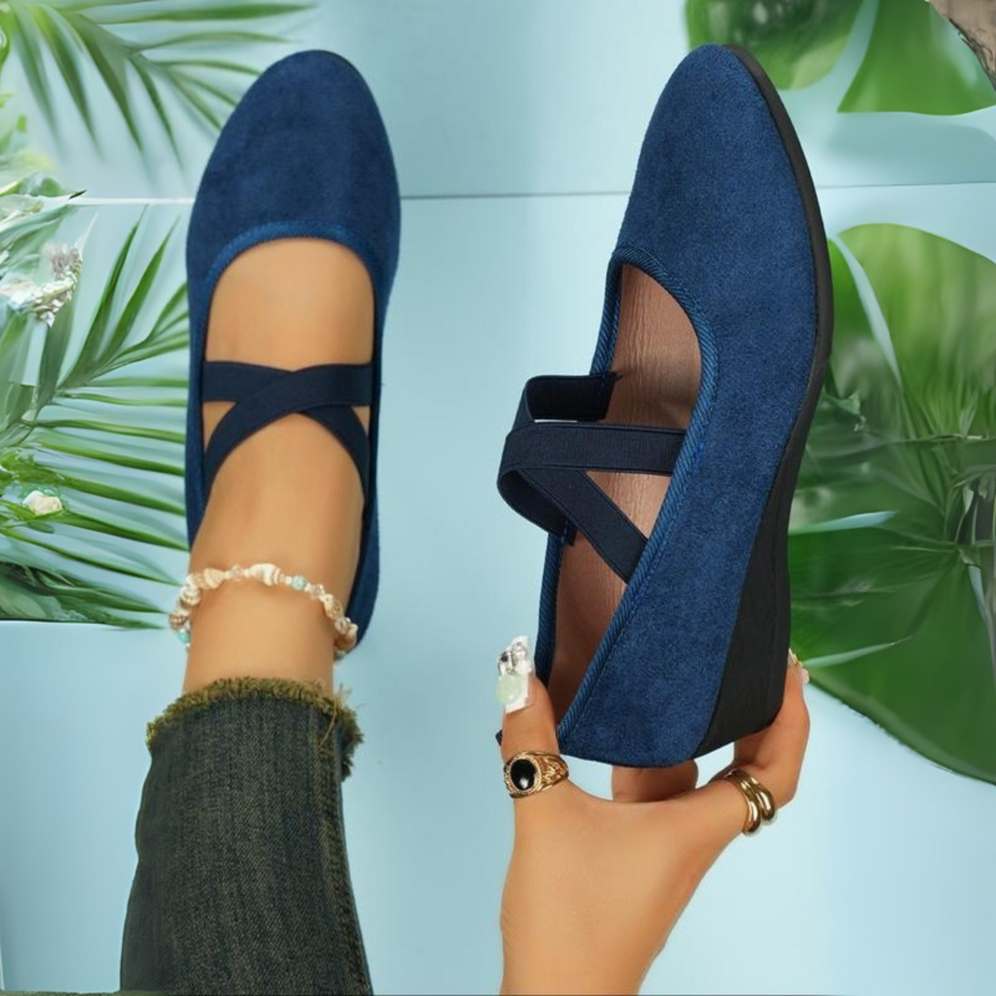 Comfy closed wedge slip-on everyday shoes for women | Angel -4