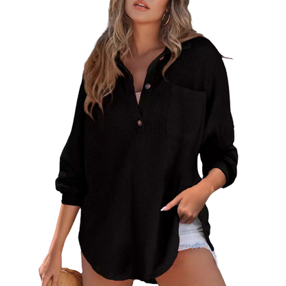 Lightweight V-neck tunic blouse for women | Kathryn