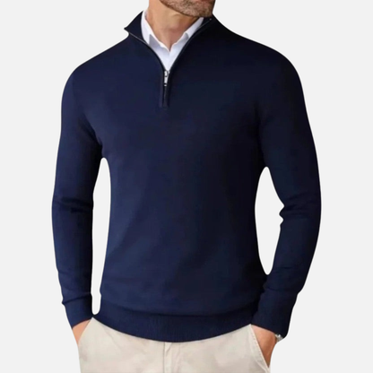 Classic cashmere quarter-zip everyday jumper for men -3