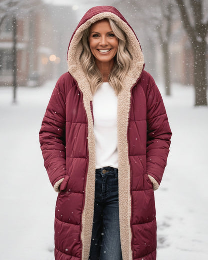 Warm sherpa-lined winter coat for women | Eleanor -25