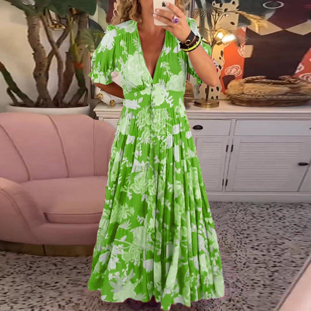 Vibrant elegant floral dress maxi for women -10