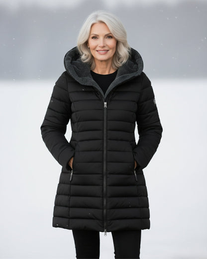 Warm hooded puffer winter coat for women | Olivia -6