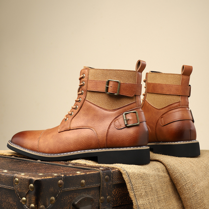 Rugged zip boots with vintage-inspired silhouette for men | Xavier