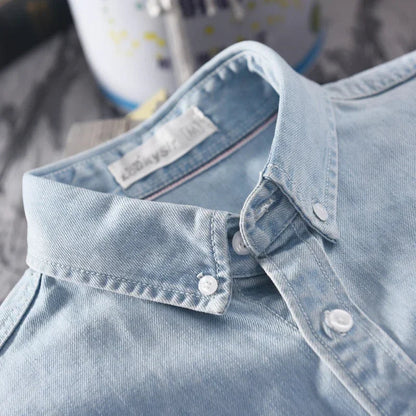Classic button-down denim shirt for men | Alaric -5