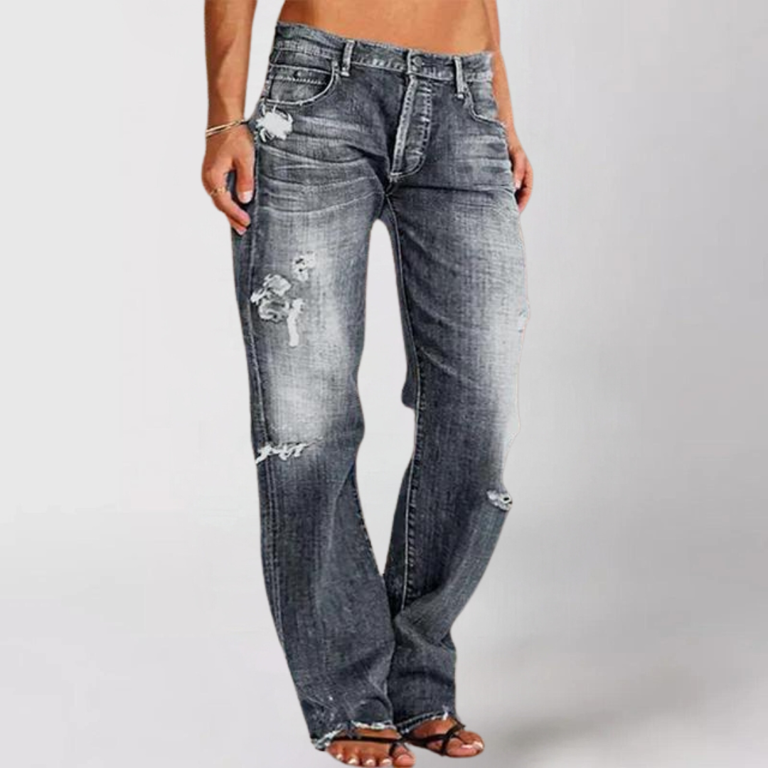 Loose wide-leg denim jeans trousers for women | Viktoria -4