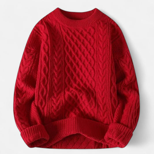 Classic cable-knit round-neck everyday jumper for women -1