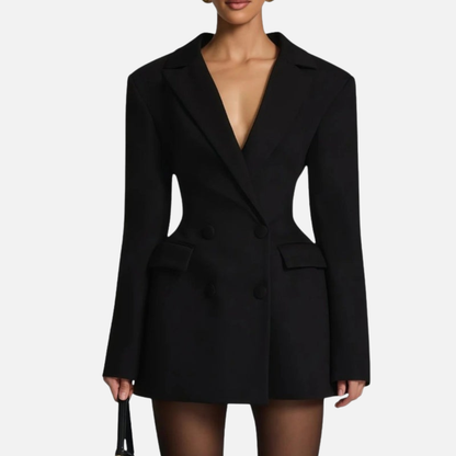 Elegant tailored blazer mini dress for women -5