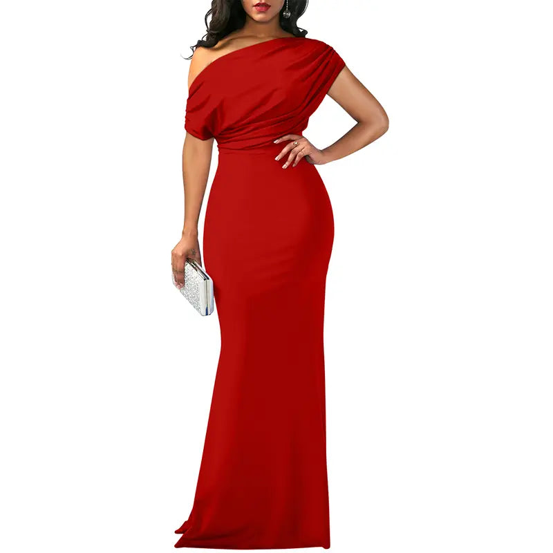 Elegant off-shoulder bodycon evening gown for women | Roselyn -3