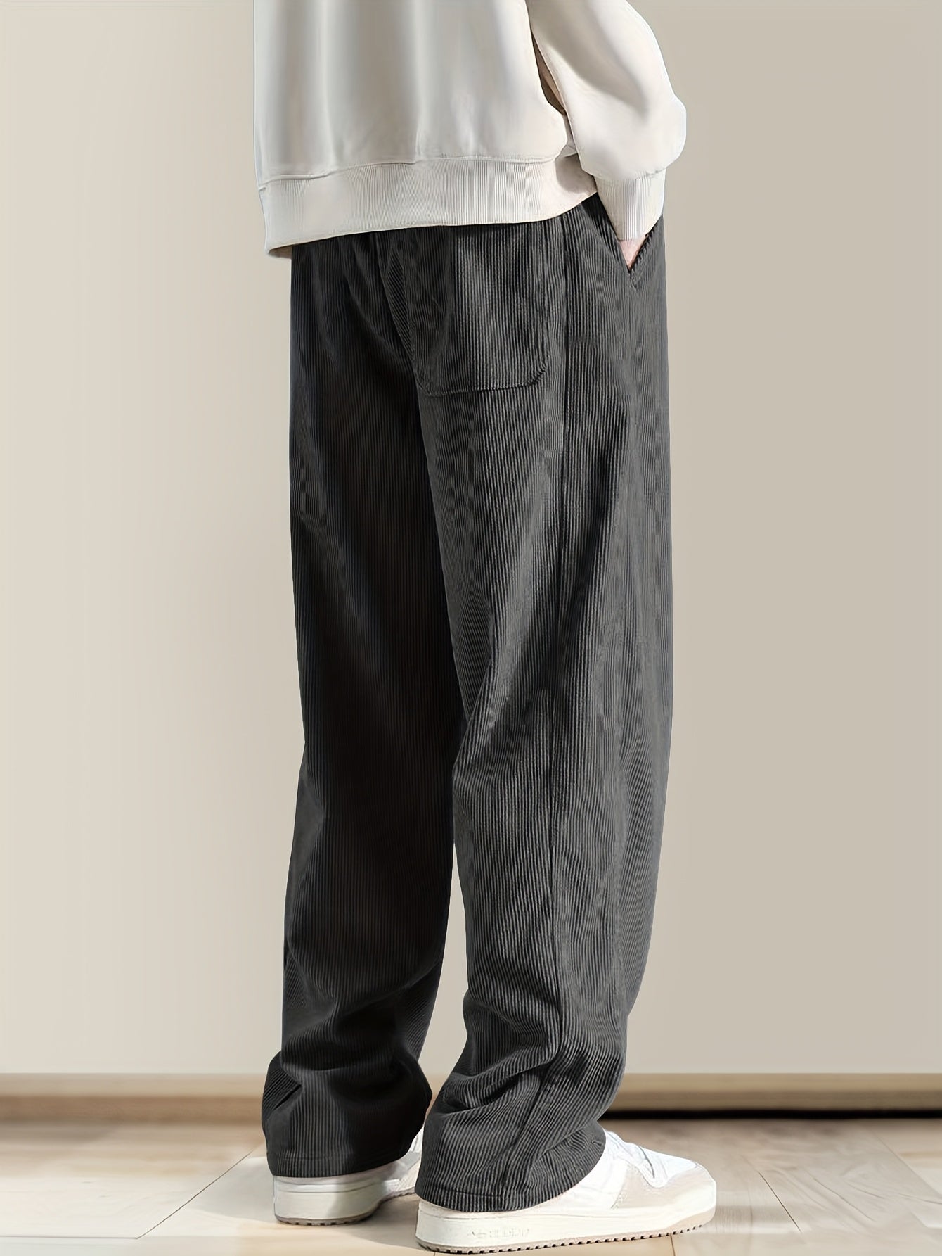 Relaxed drawstring corduroy everyday trousers for men | Ellison -7