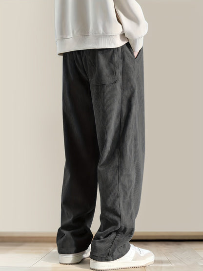 Relaxed drawstring corduroy everyday trousers for men | Ellison -7