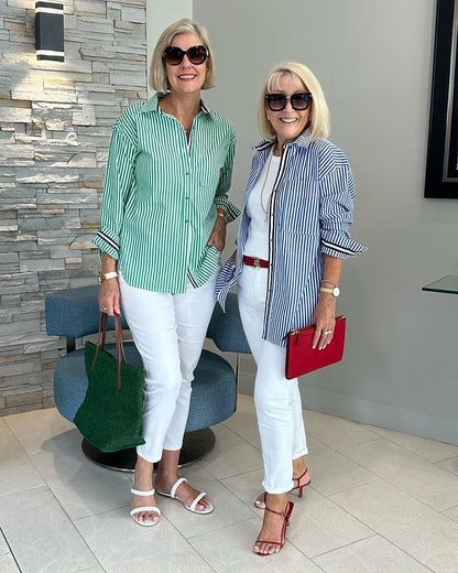 Easy elegance striped blouse for women | Diane
