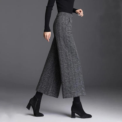 Plaid wide-leg trousers for women | Ashton -7