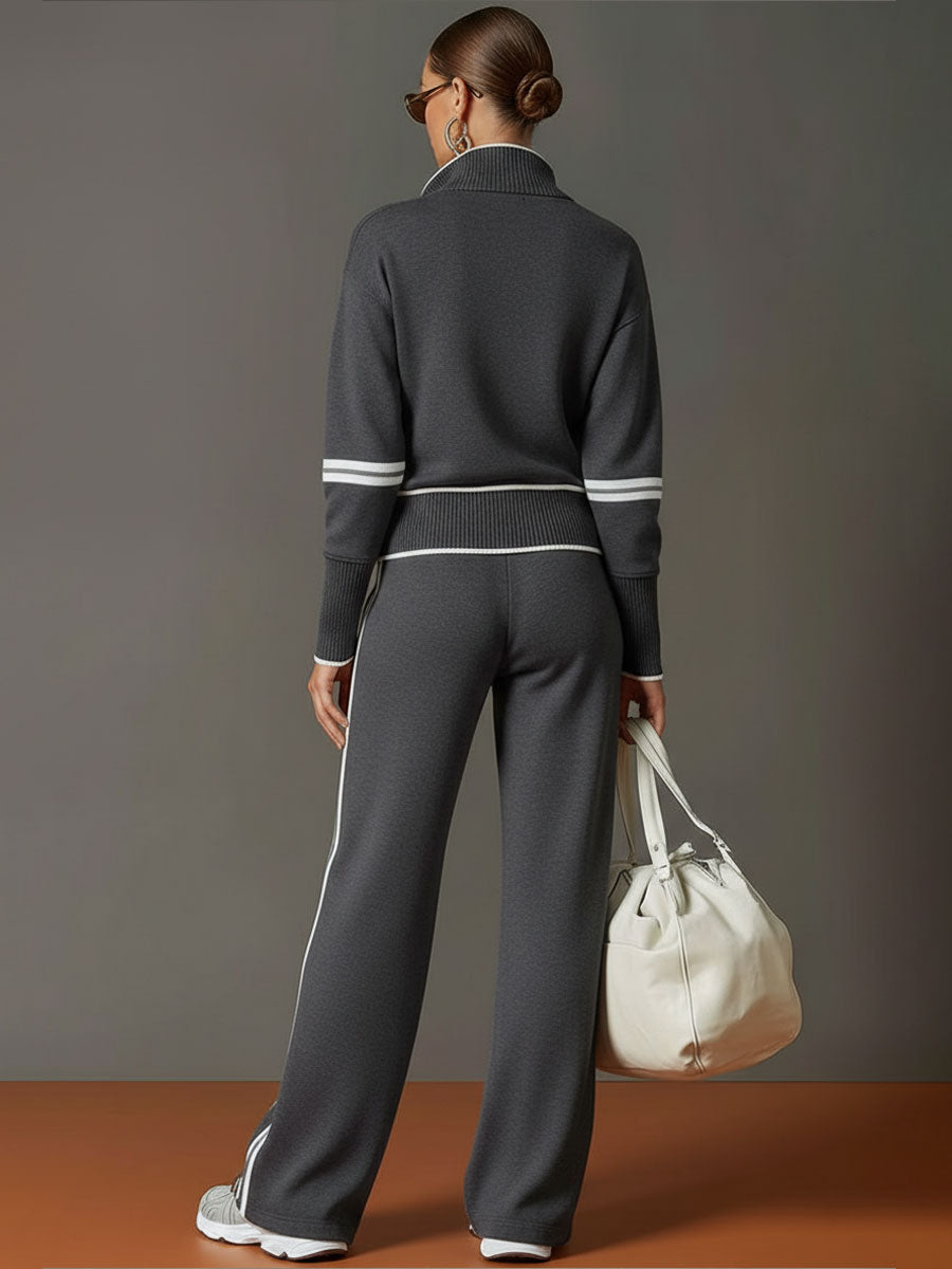Sport-luxe half-zip co-ord set for women | Zerina -7