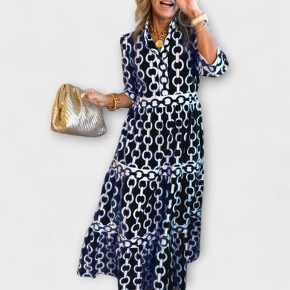 Midi dress with chain pattern for women | Juliette