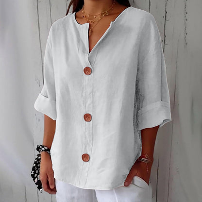 Classic everyday blouse with relaxed fit for women | Elara