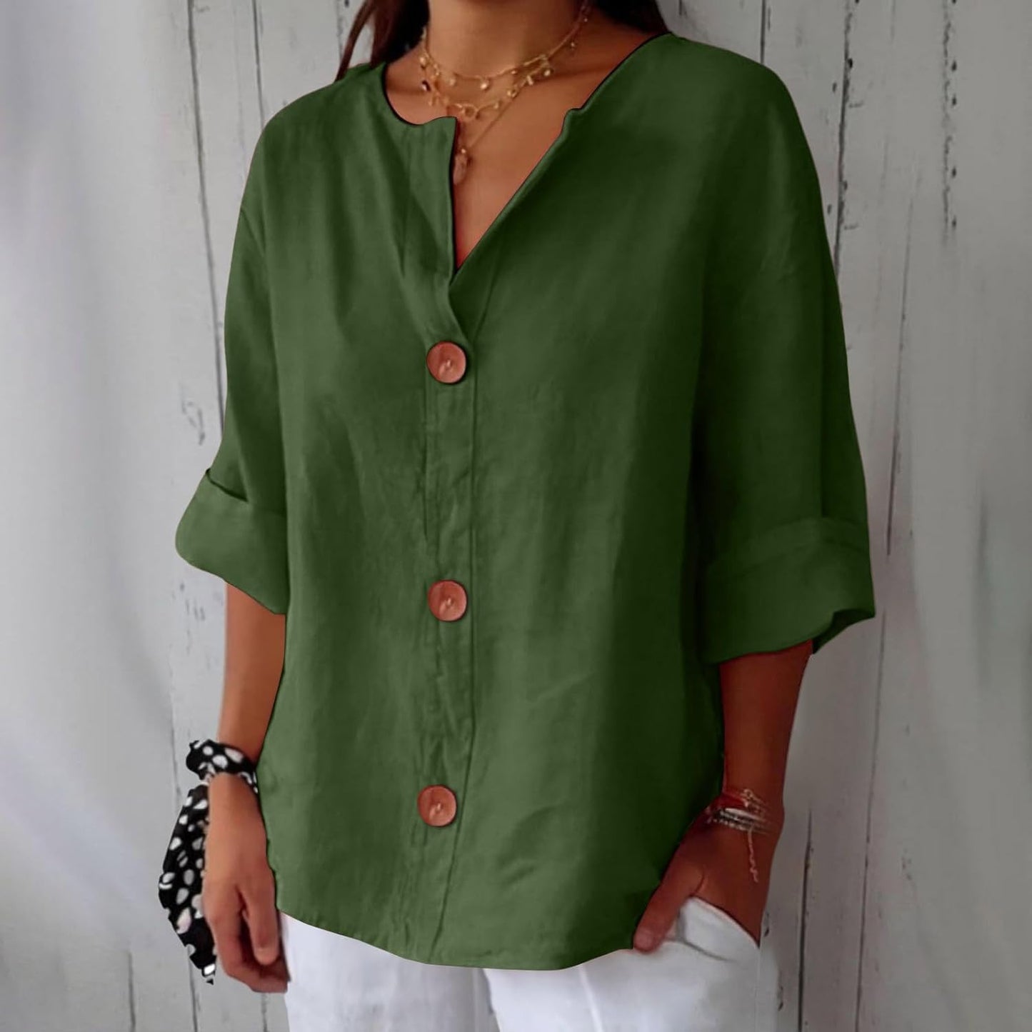 Classic everyday blouse with relaxed fit for women | Elara