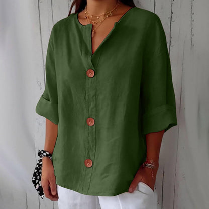 Classic everyday blouse with relaxed fit for women | Elara
