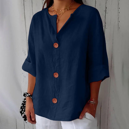 Classic everyday blouse with relaxed fit for women | Elara
