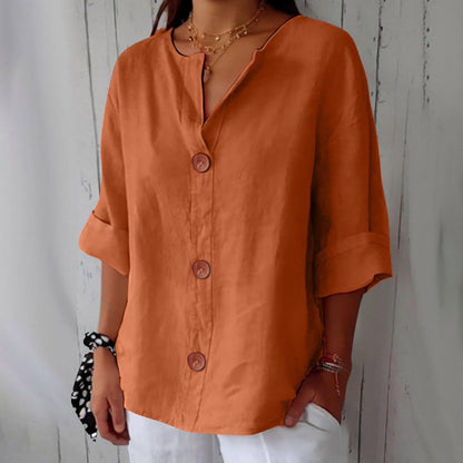 Classic everyday blouse with relaxed fit for women | Elara