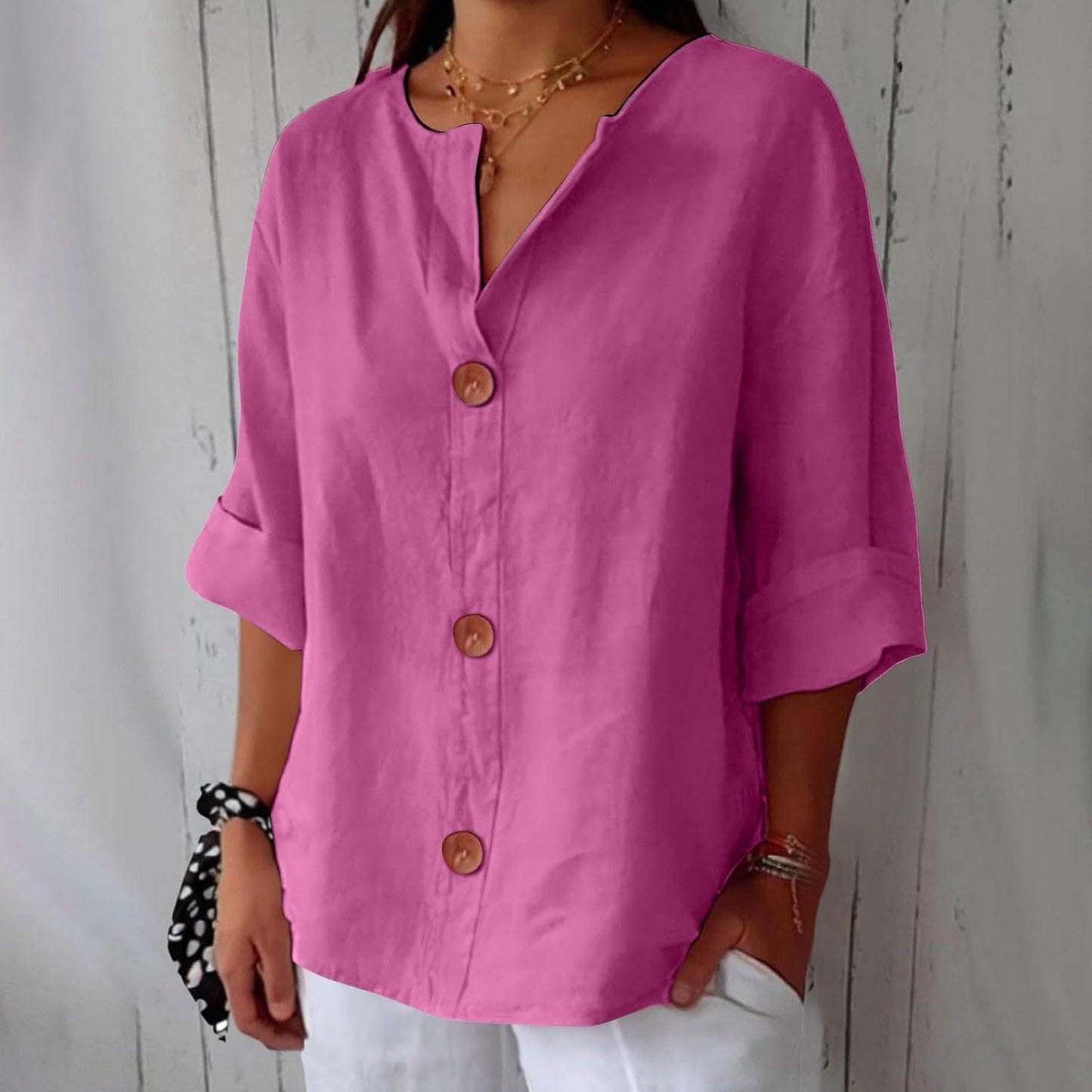 Classic everyday blouse with relaxed fit for women | Elara
