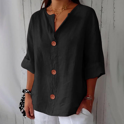 Classic everyday blouse with relaxed fit for women | Elara