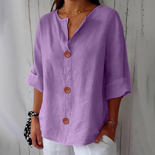 Classic everyday blouse with relaxed fit for women | Elara