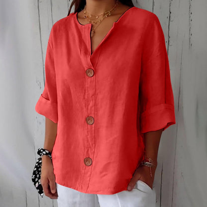 Classic everyday blouse with relaxed fit for women | Elara