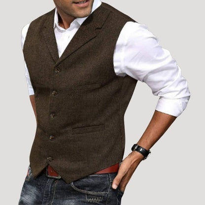 Tailored smart-casual everyday waistcoat for men | Preston -4