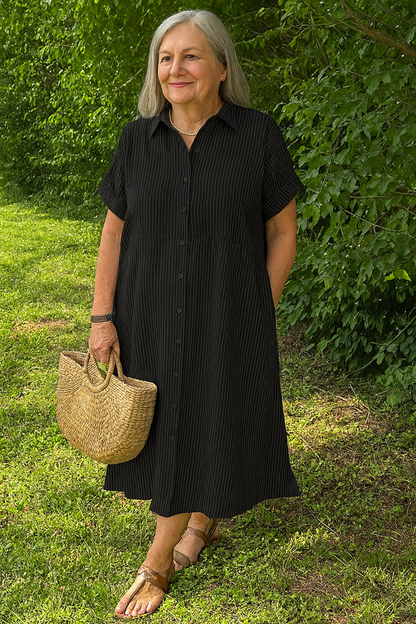 Relaxed striped dress for women -4